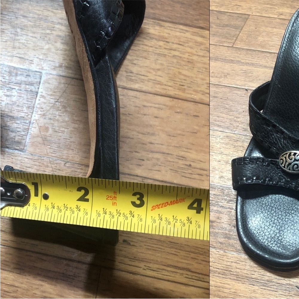 Brighton Black Heeled Sandals with Silver Accents - Picture 6 of 6